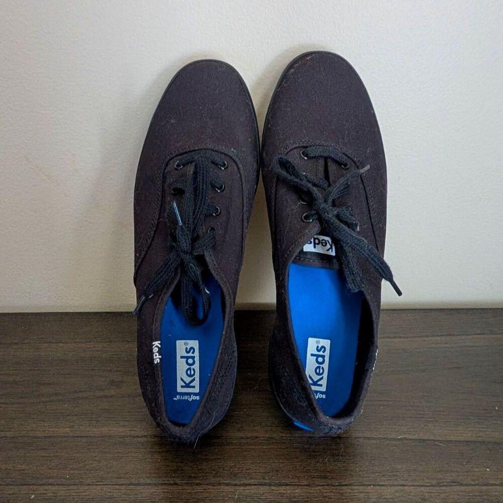 Keds Black Champion Canvas Lace Up Sneakers Women's Size 8 WF24700